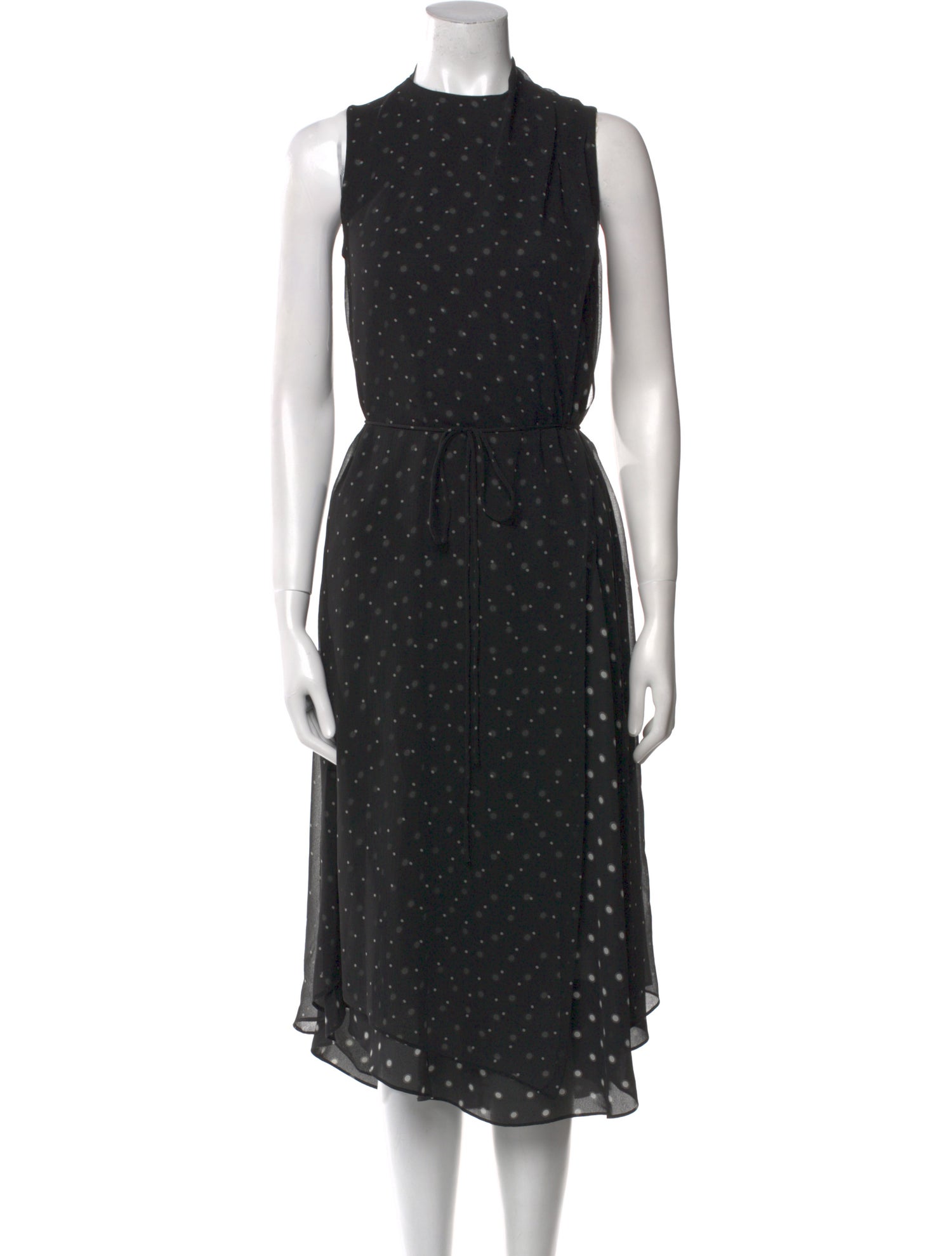 Vince Polka Dot Print Midi Length Dress