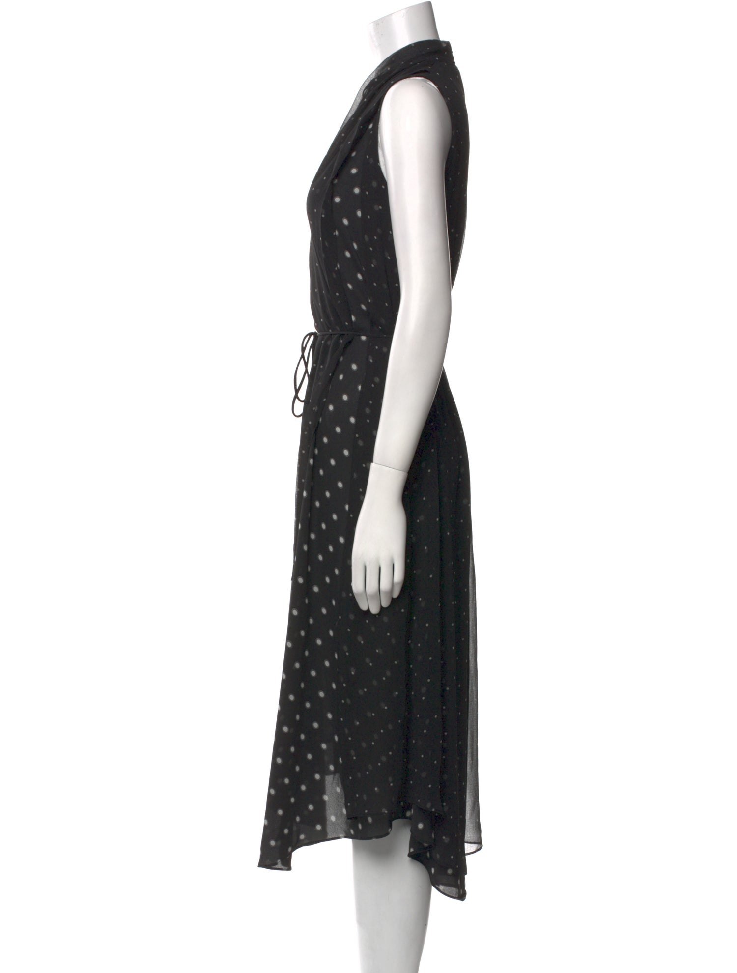 Vince Polka Dot Print Midi Length Dress