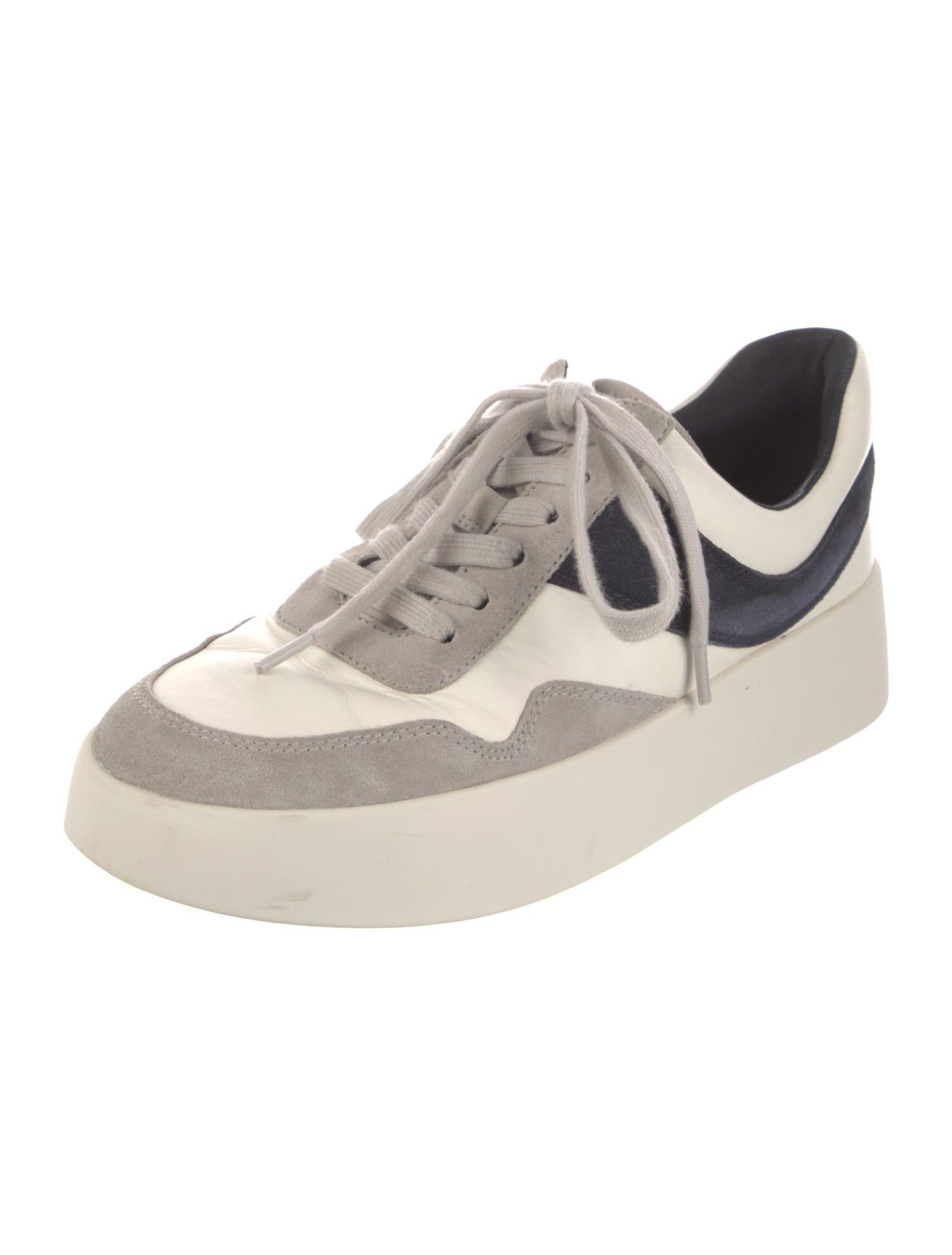 Vince Leather Colorblock Pattern Sneakers