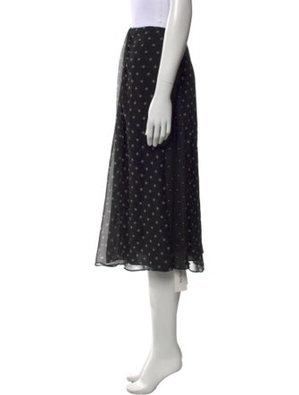 Vince Polka Dot Print Midi Length Skirt
