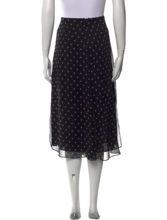 Vince Polka Dot Print Midi Length Skirt