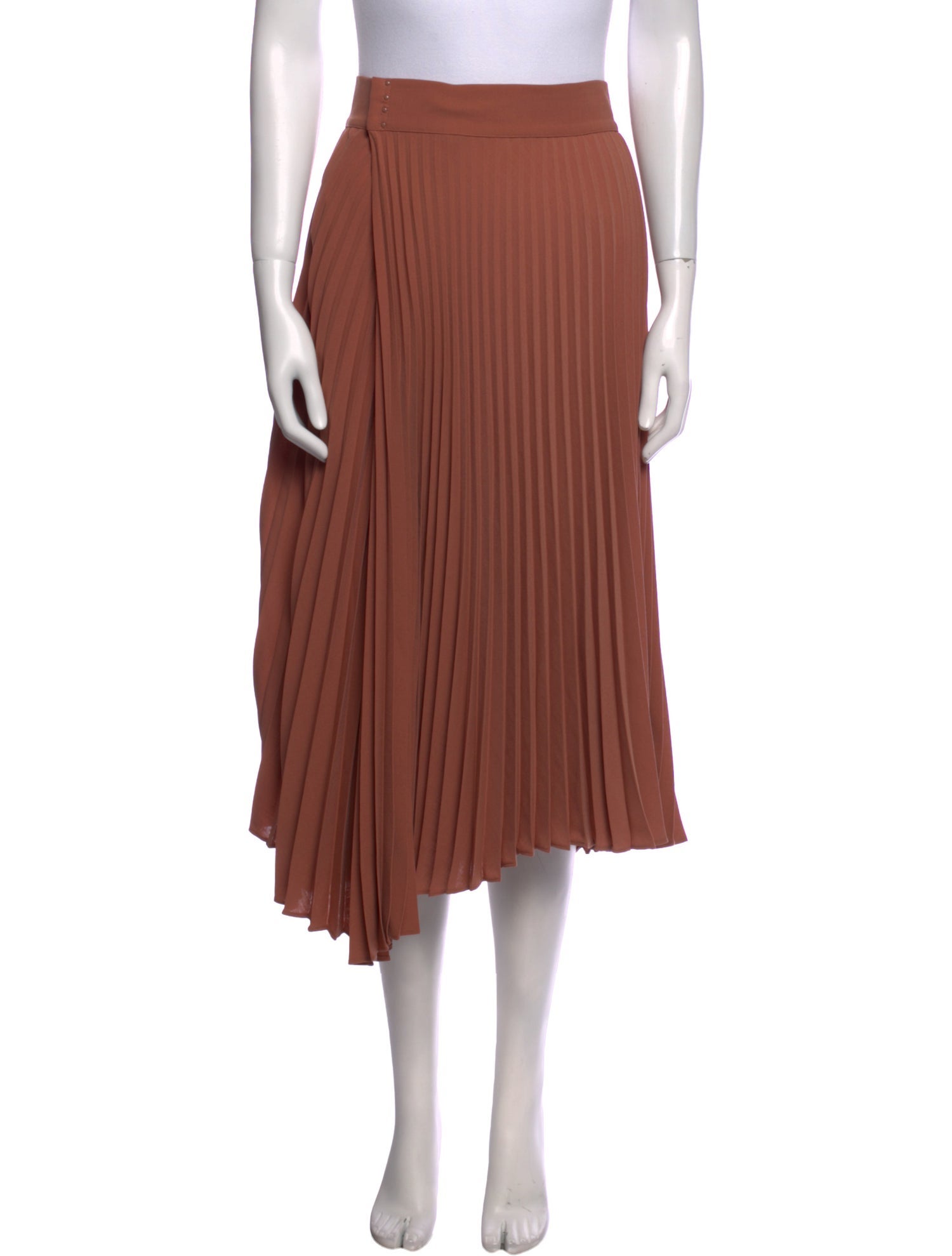 Vince Pleated Accents Midi Length Skirt