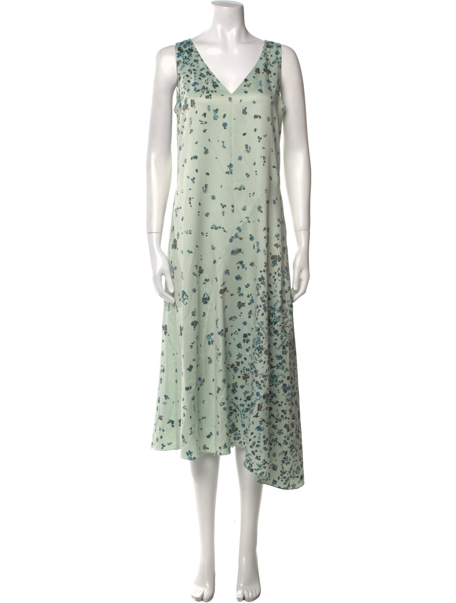 Vince Floral Print Midi Length Dress