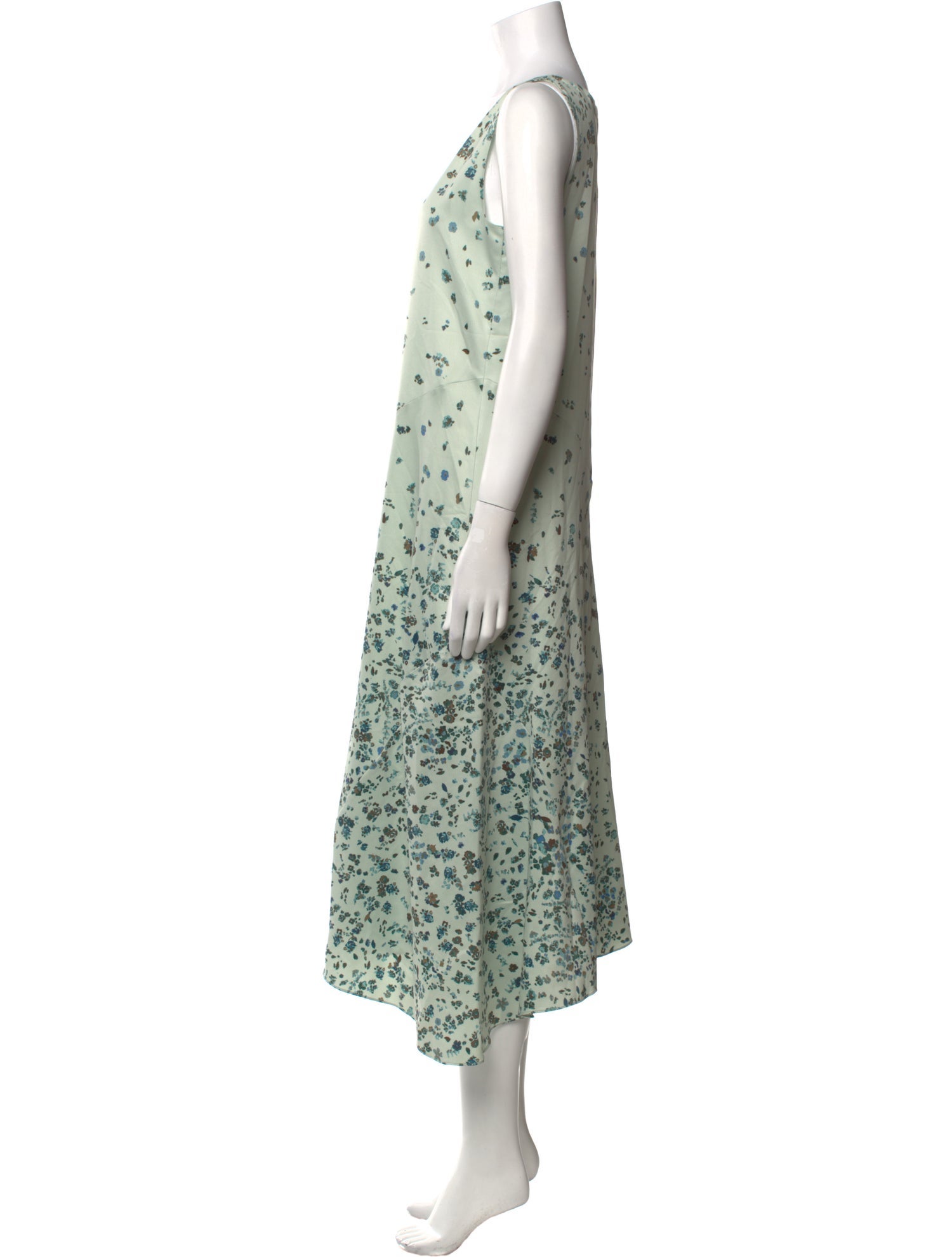 Vince Floral Print Midi Length Dress