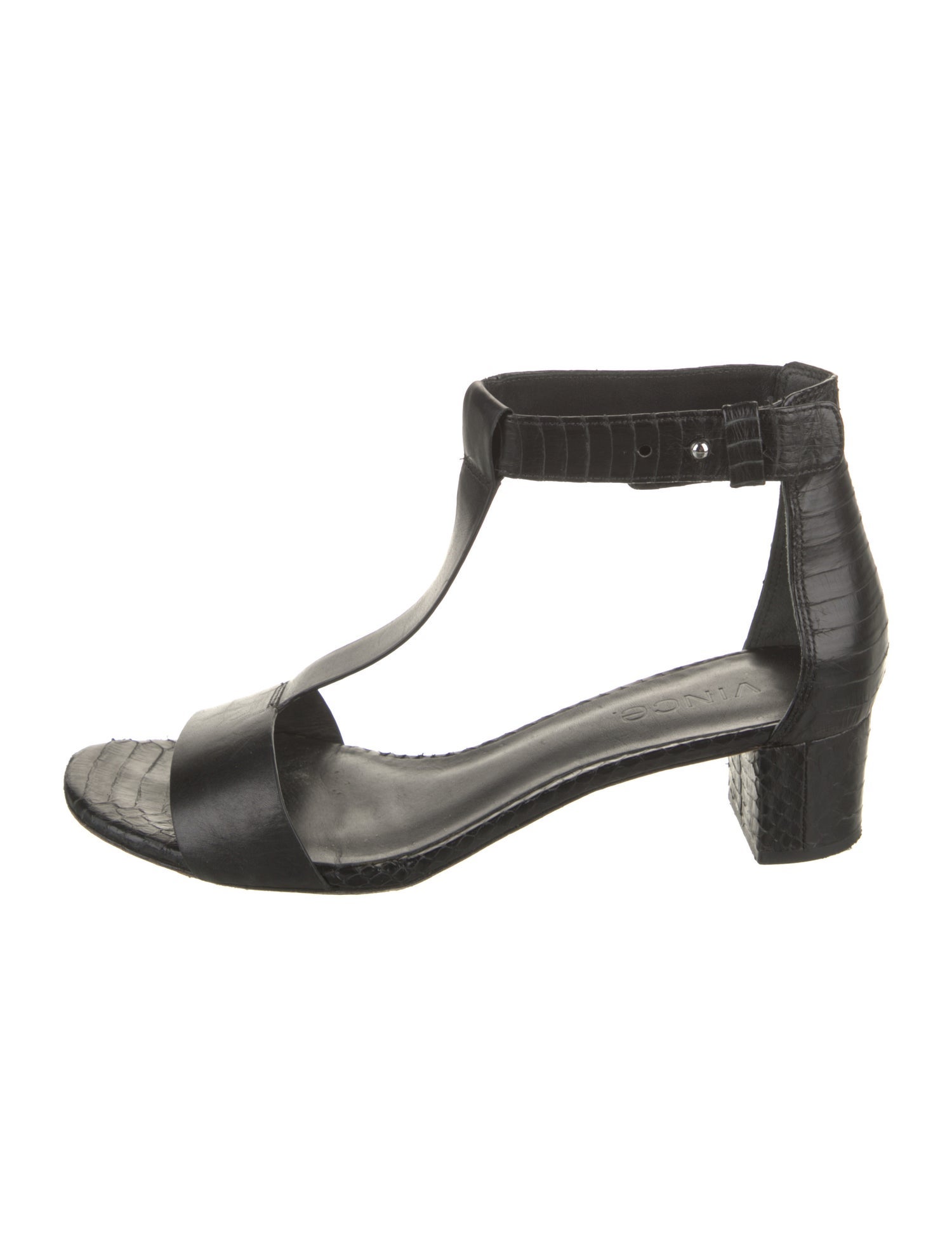 Vince Leather T-Strap Sandals