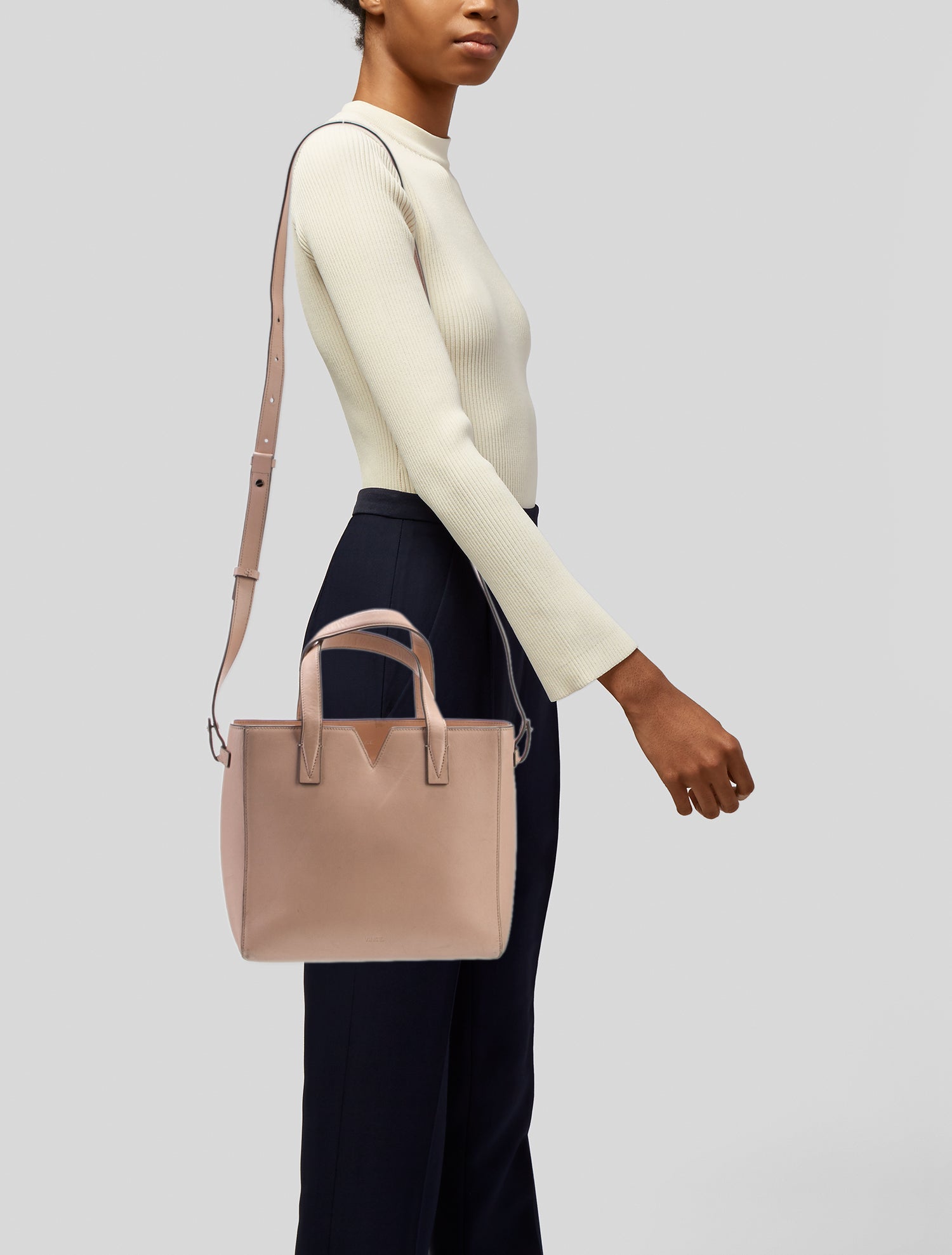 Vince Leather Top Handle Bag