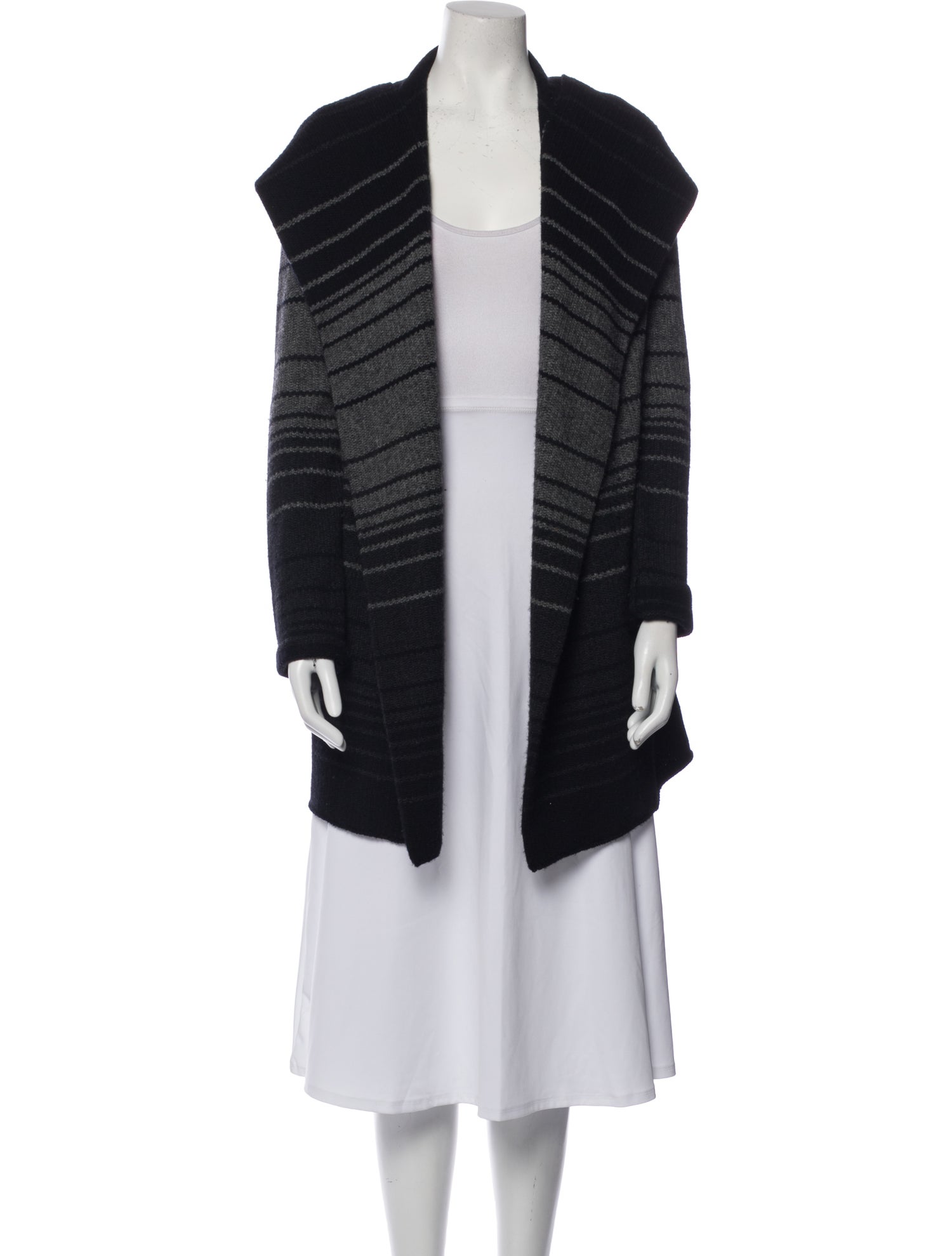 Vince Striped Open Front Sweater