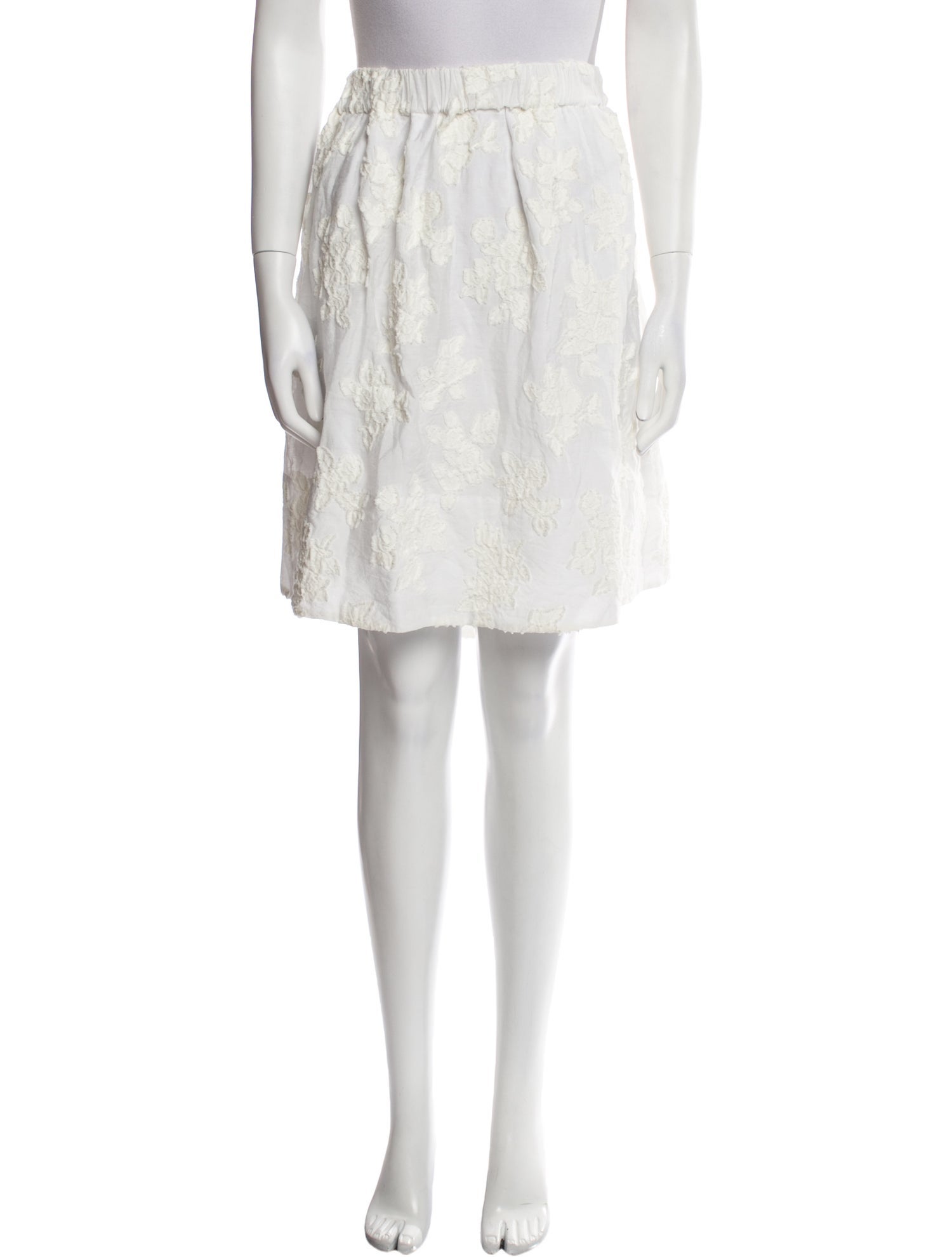 Vince Embroidered Accent Knee-Length Skirt