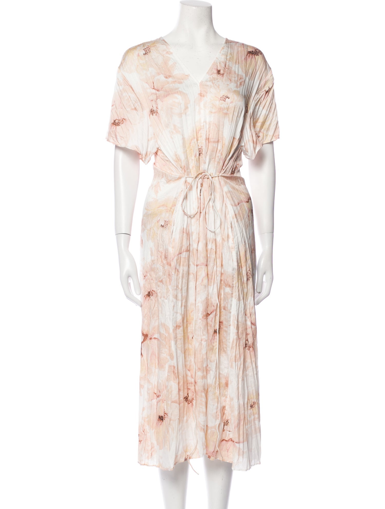 Vince Floral Print Midi Length Dress