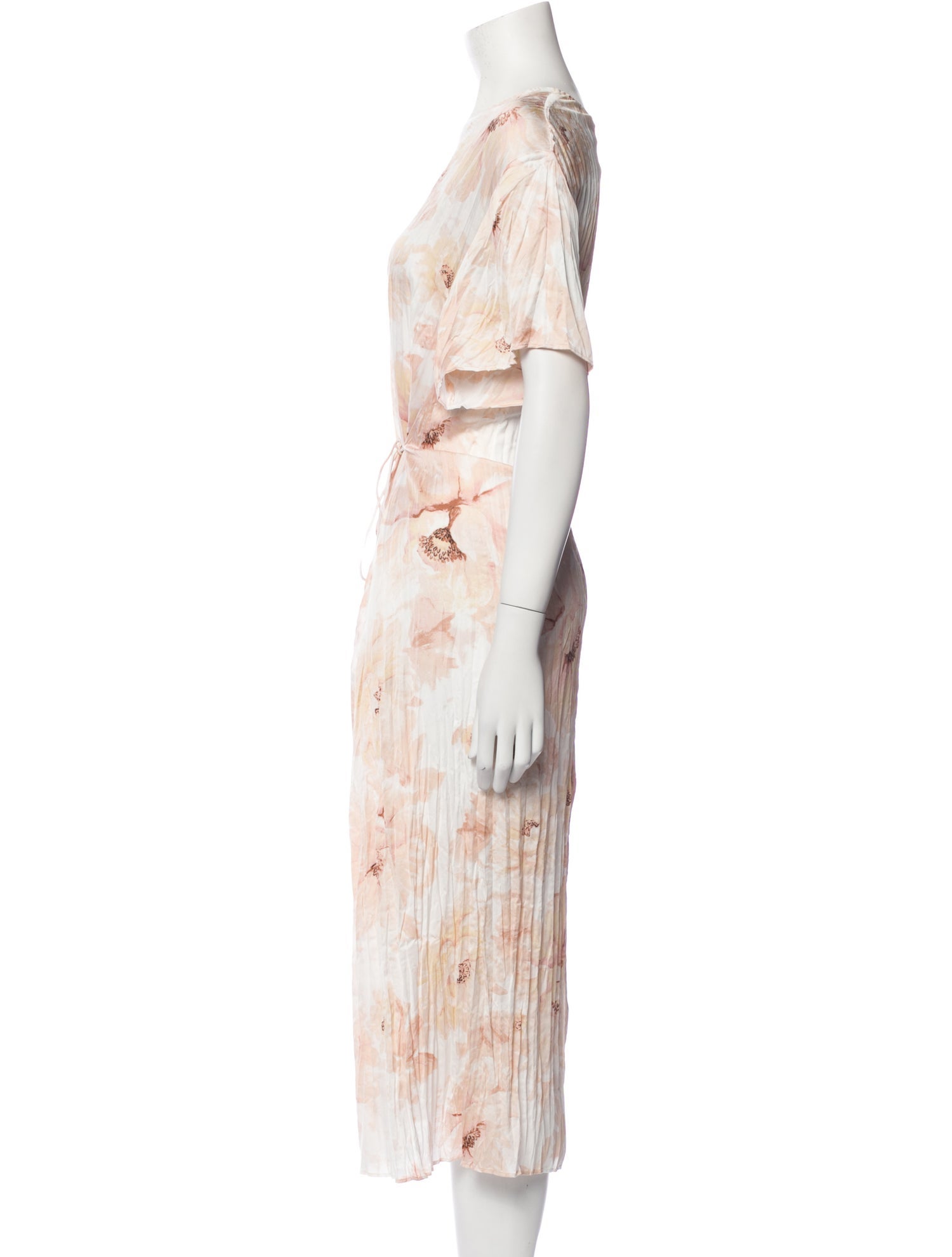 Vince Floral Print Midi Length Dress