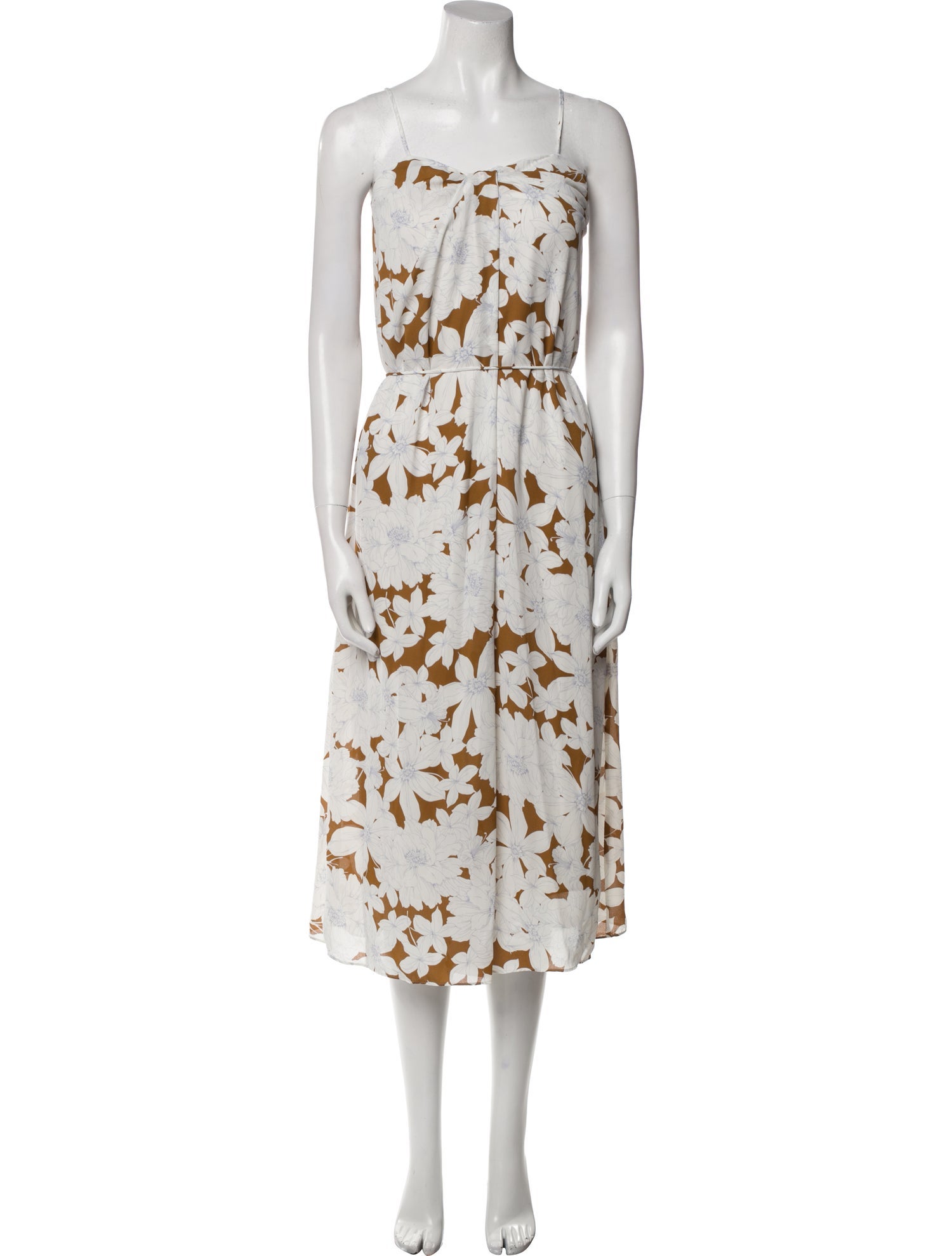 Vince Floral Print Midi Length Dress