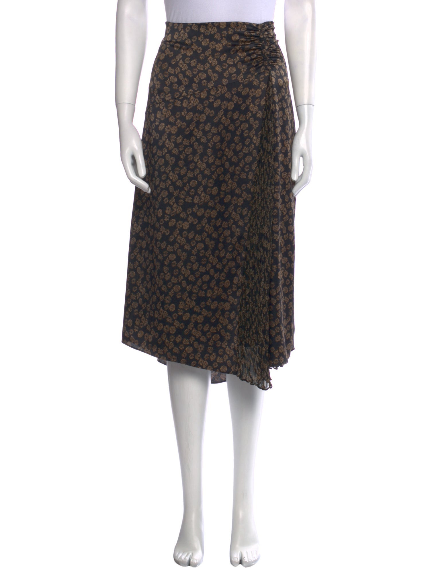 Vince Floral Print Midi Length Skirt