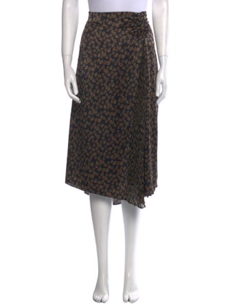 Vince Floral Print Midi Length Skirt
