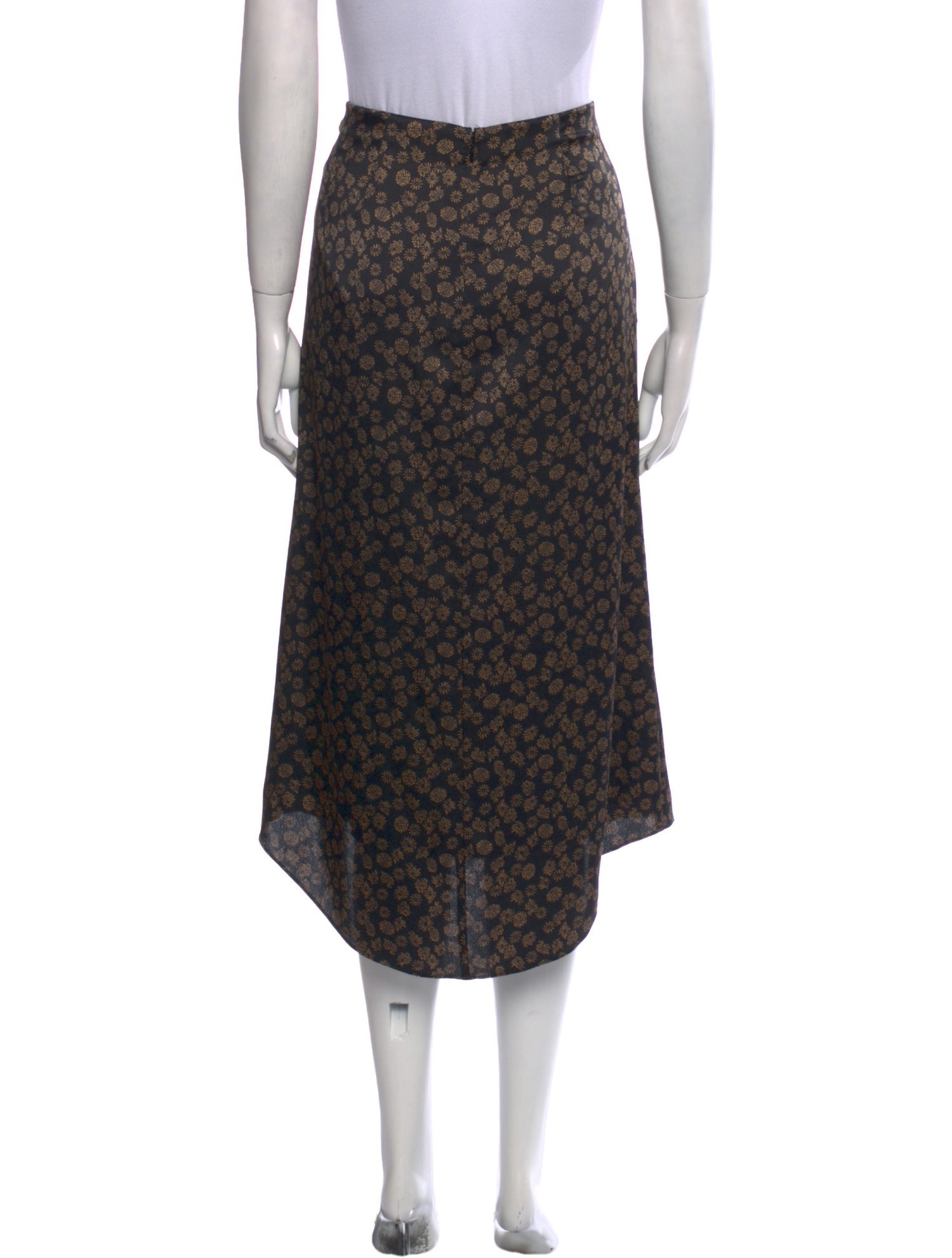 Vince Floral Print Midi Length Skirt