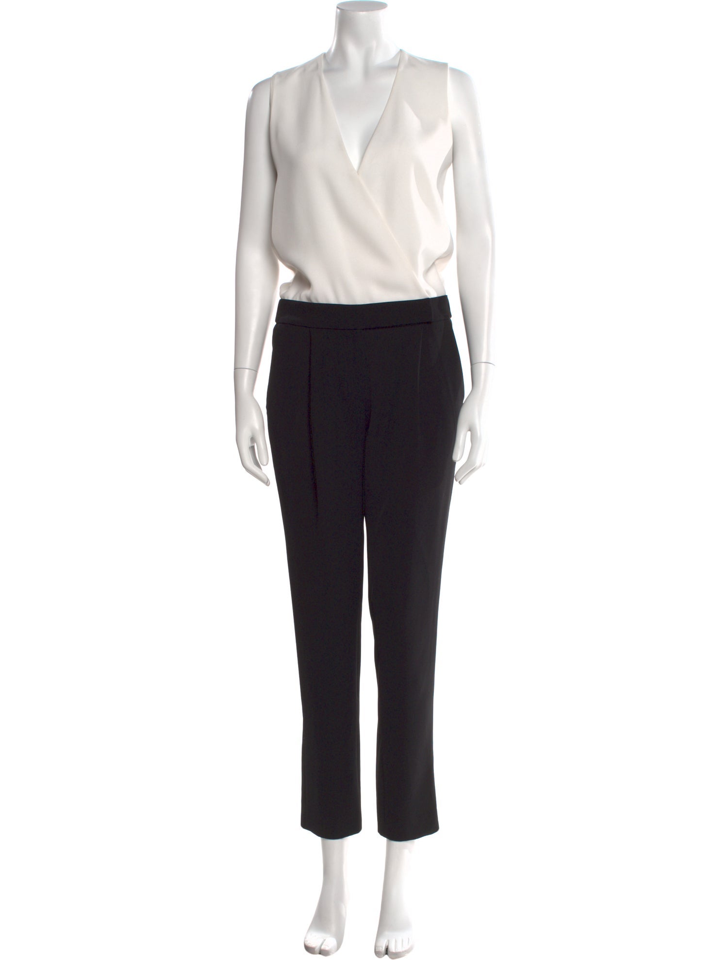 Vince Colorblock Pattern Plunge Neckline Jumpsuit