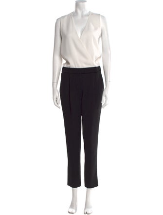 Vince Colorblock Pattern Plunge Neckline Jumpsuit