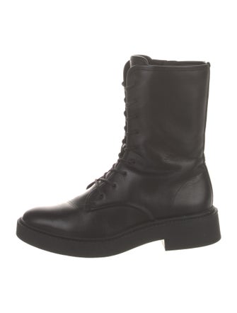 Vince Leather Combat Boots