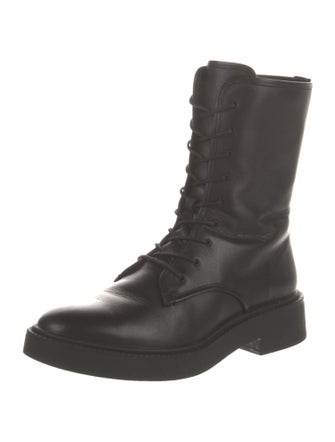 Vince Leather Combat Boots