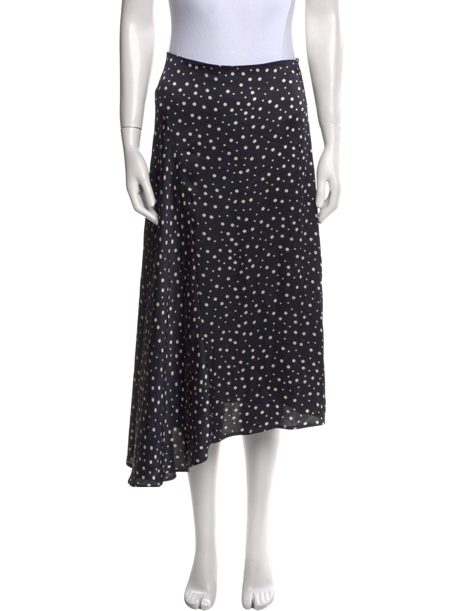 Vince Polka Dot Print Midi Length Skirt