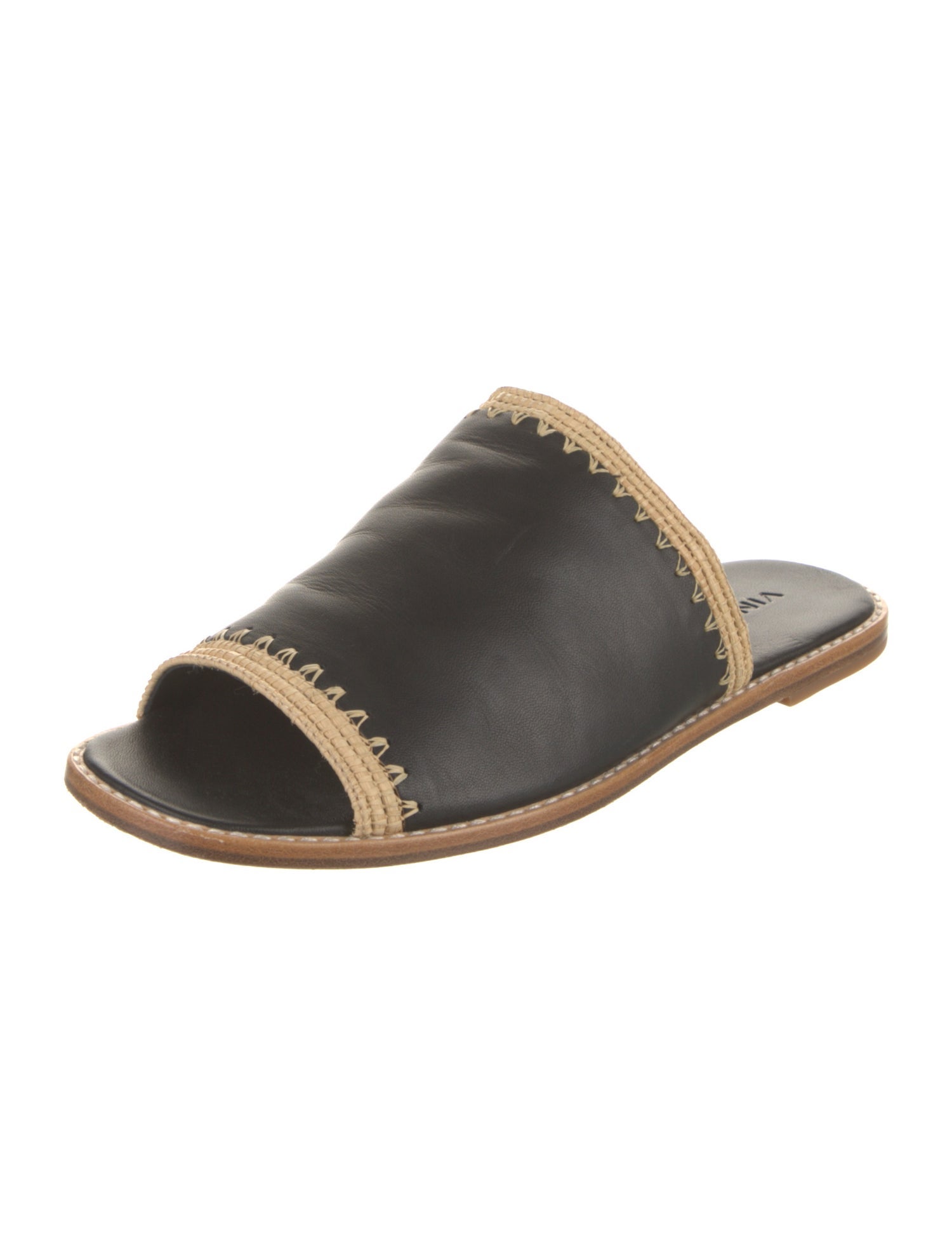 Vince Leather Colorblock Pattern Slides