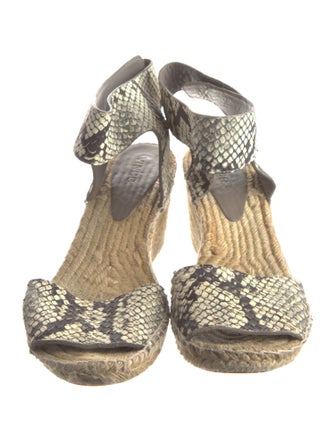 Vince Leather Animal Print Espadrilles