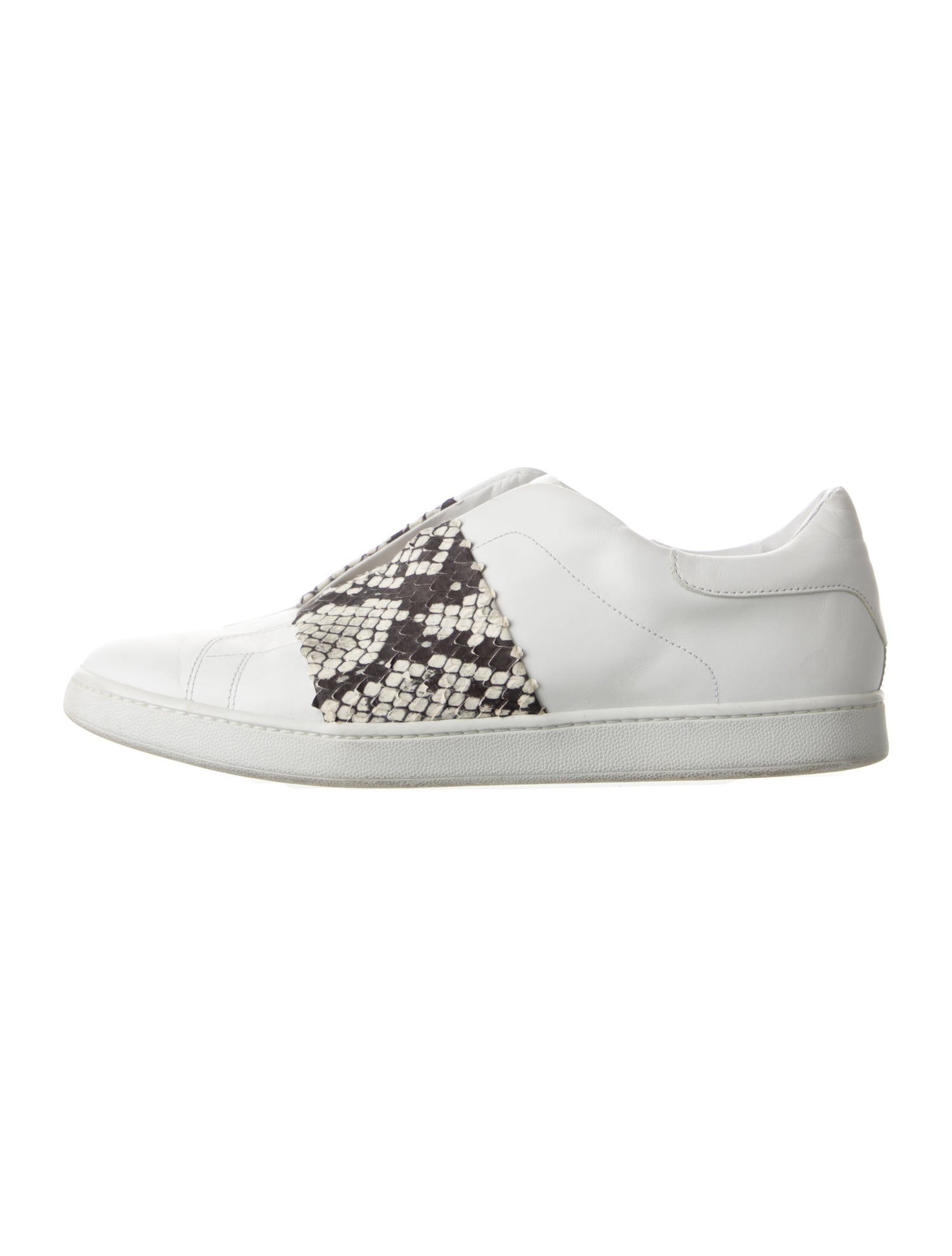 Vince Leather Animal Print Sneakers