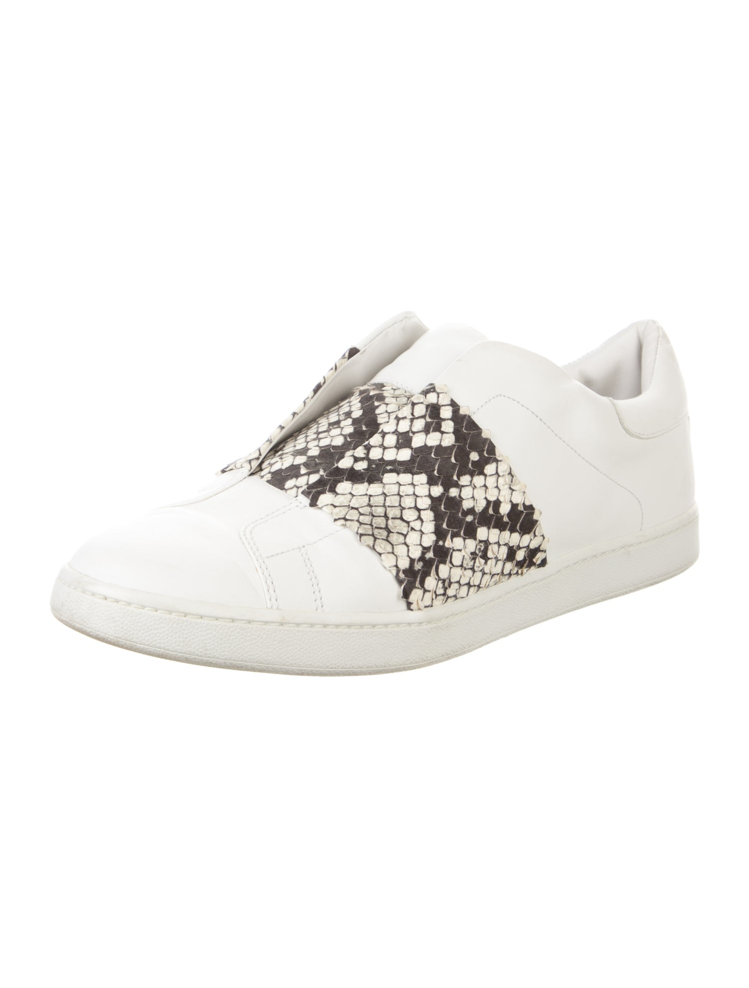 Vince Leather Animal Print Sneakers