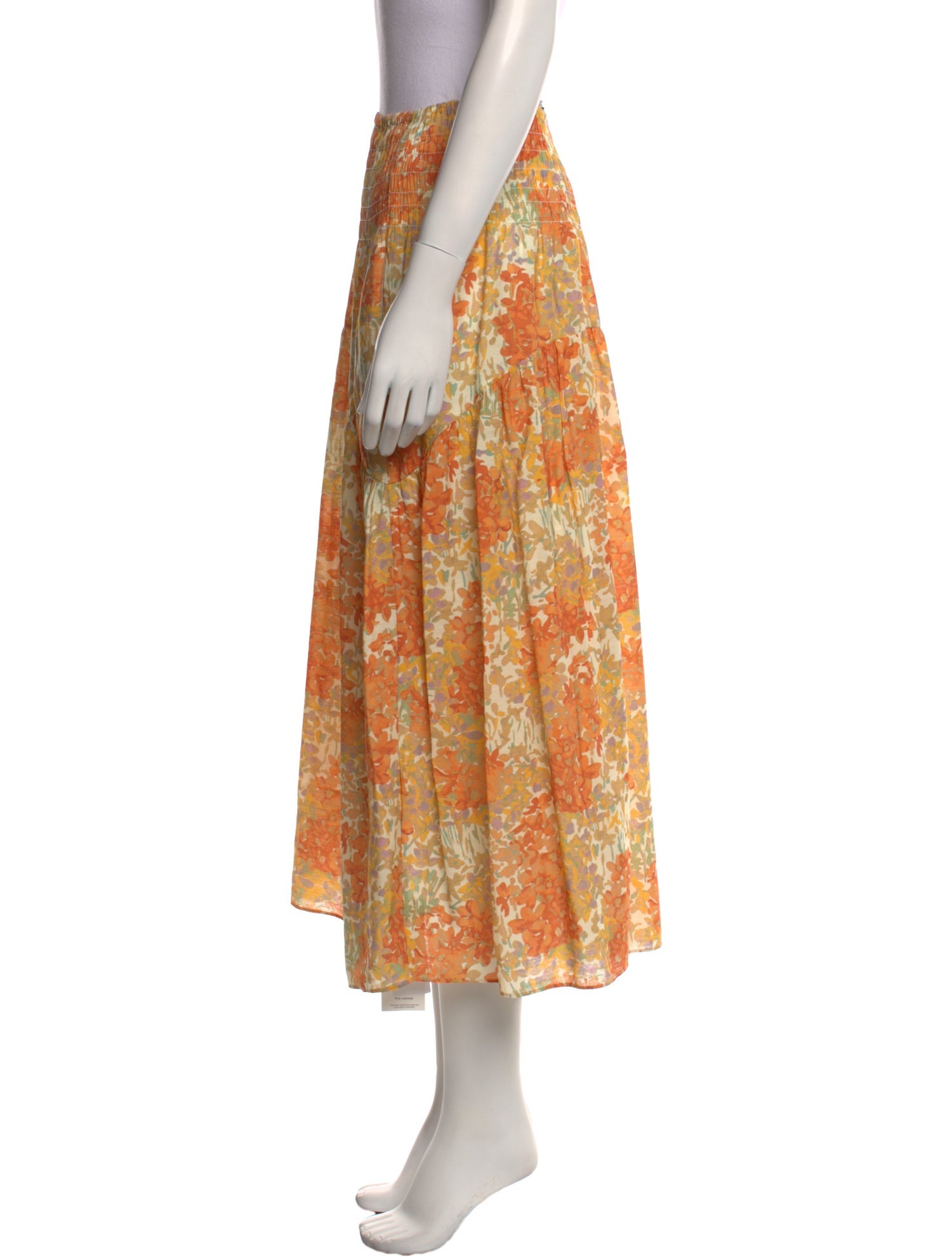 Vince Floral Print Midi Length Skirt