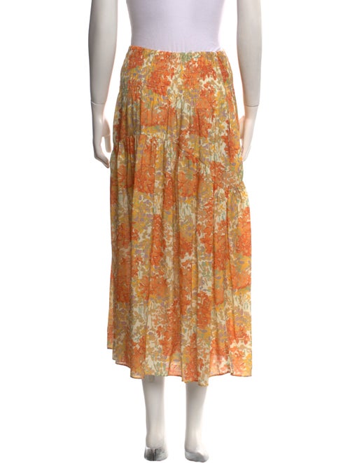 Vince Floral Print Midi Length Skirt