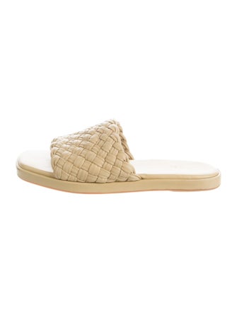 Vince Leather Braided Accents Slides