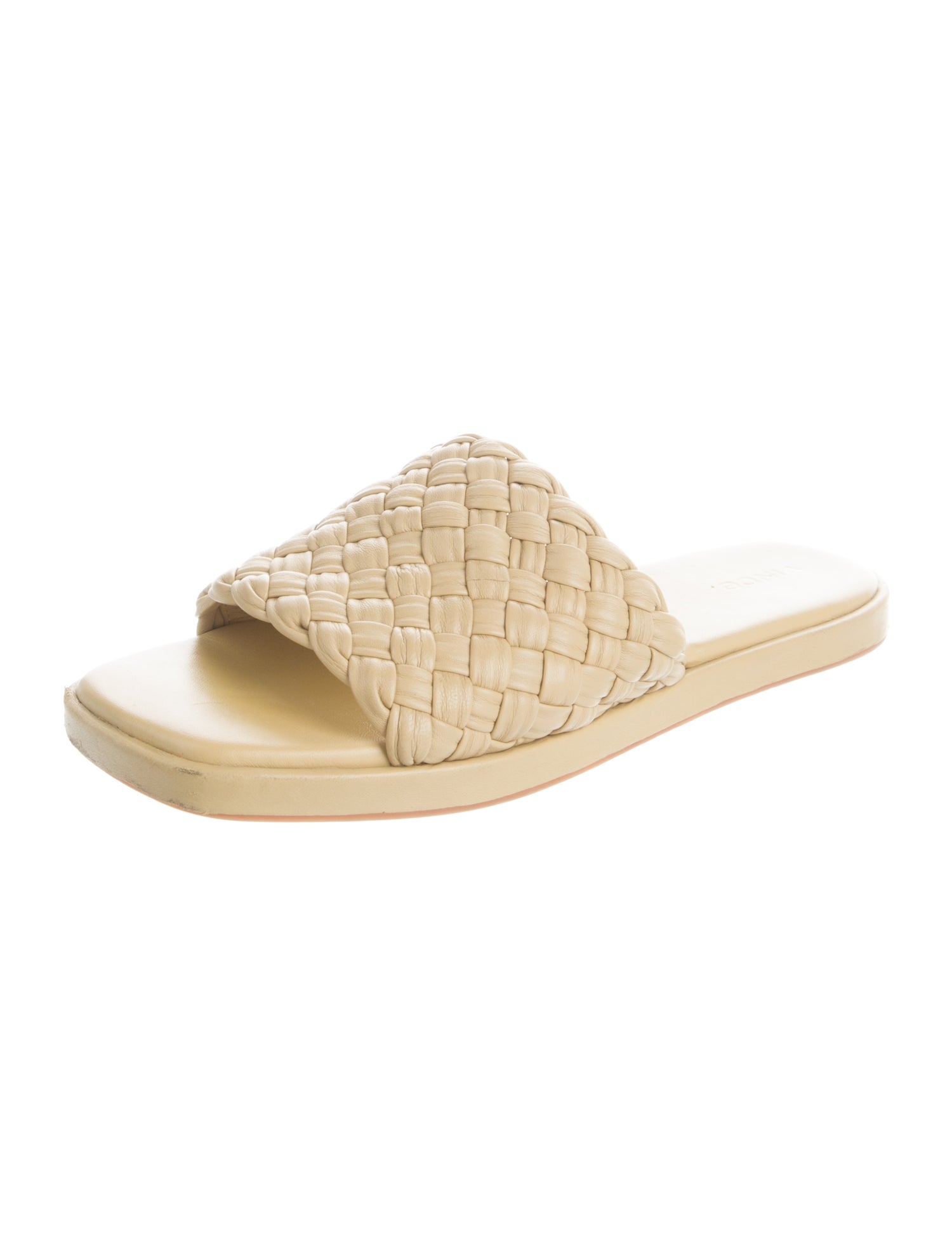 Vince Leather Braided Accents Slides