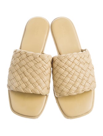 Vince Leather Braided Accents Slides