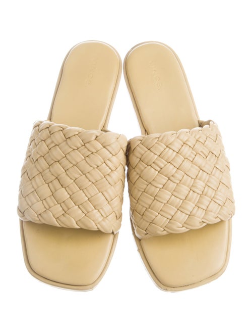 Vince Leather Braided Accents Slides