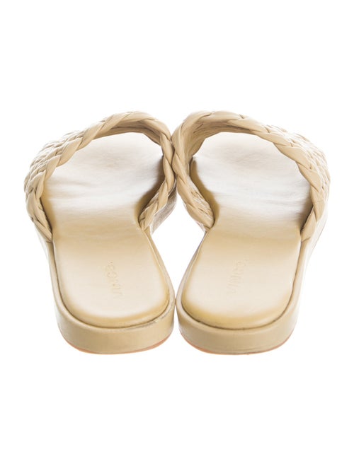 Vince Leather Braided Accents Slides