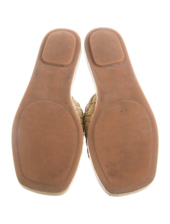 Vince Leather Braided Accents Slides