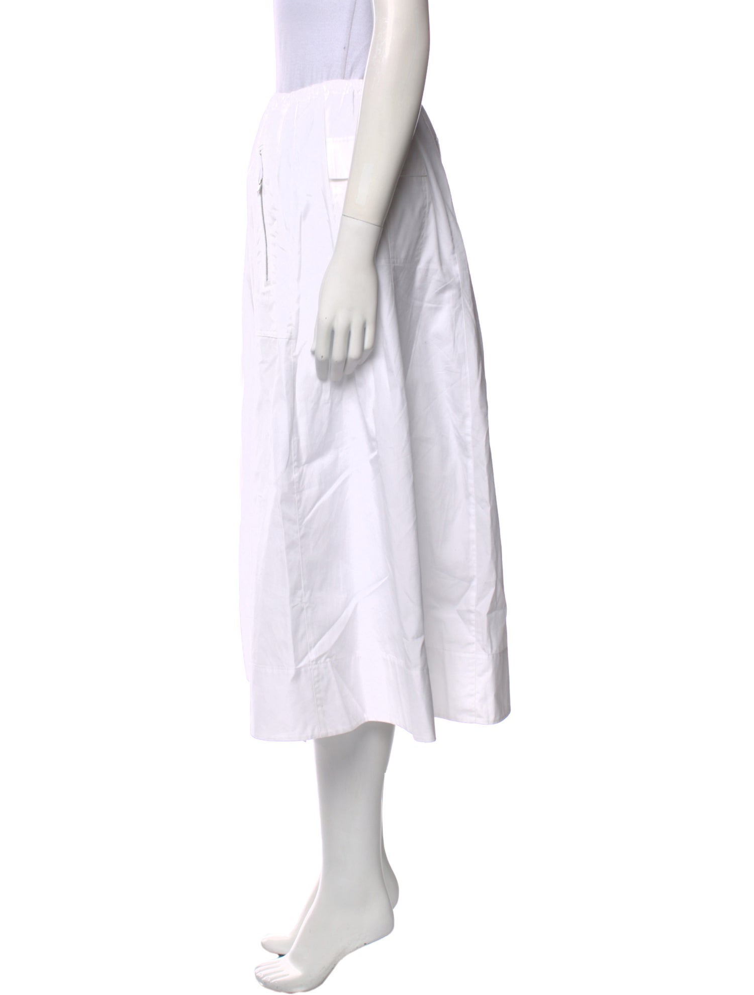 Vince Pleated Accents Midi Length Skirt