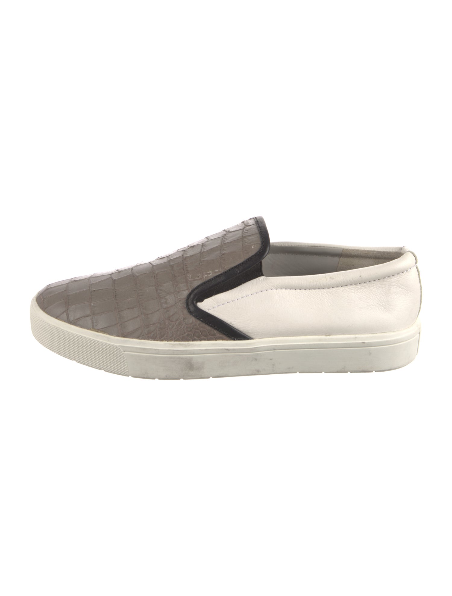 Vince Embossed Leather Colorblock Pattern Loafers