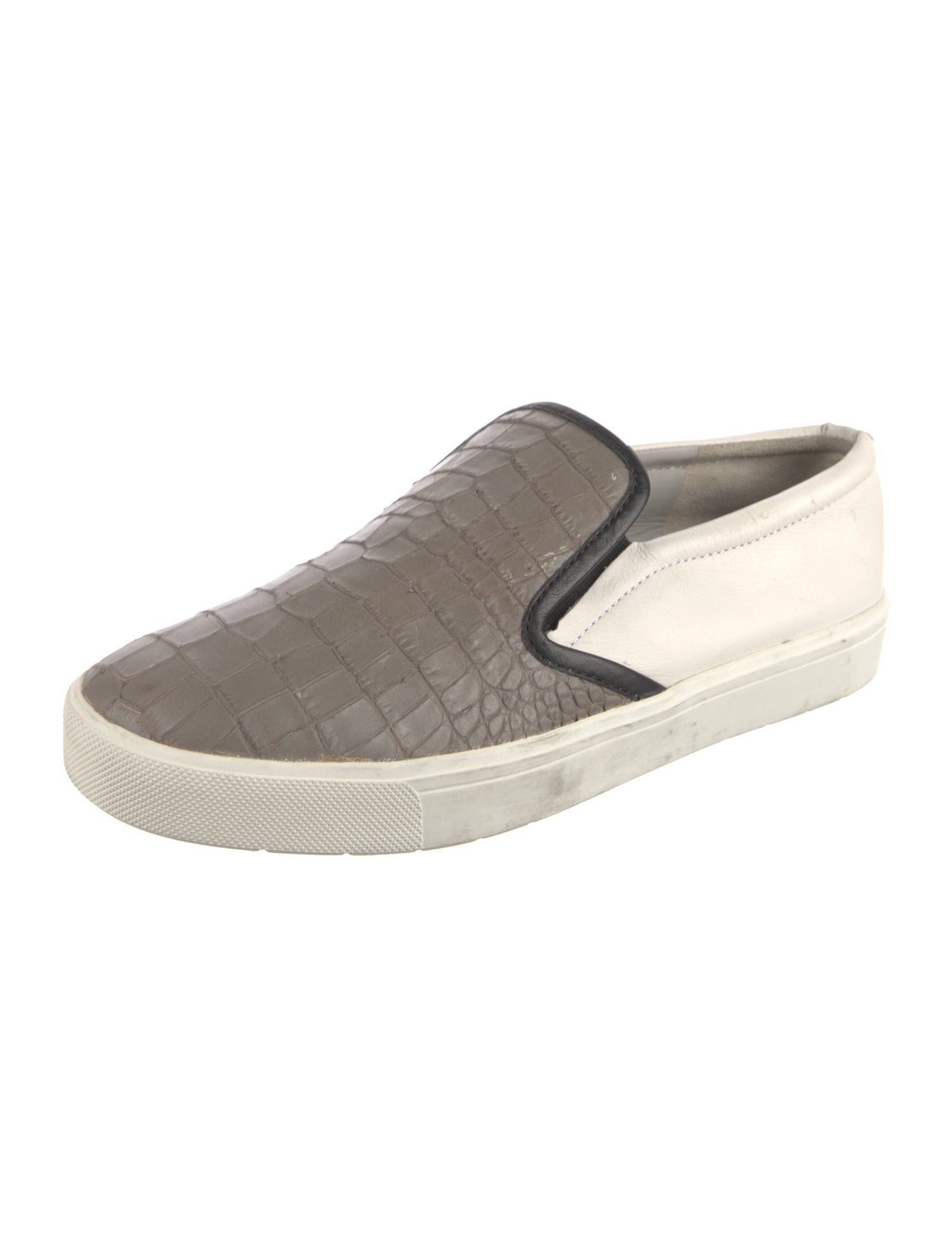 Vince Embossed Leather Colorblock Pattern Loafers