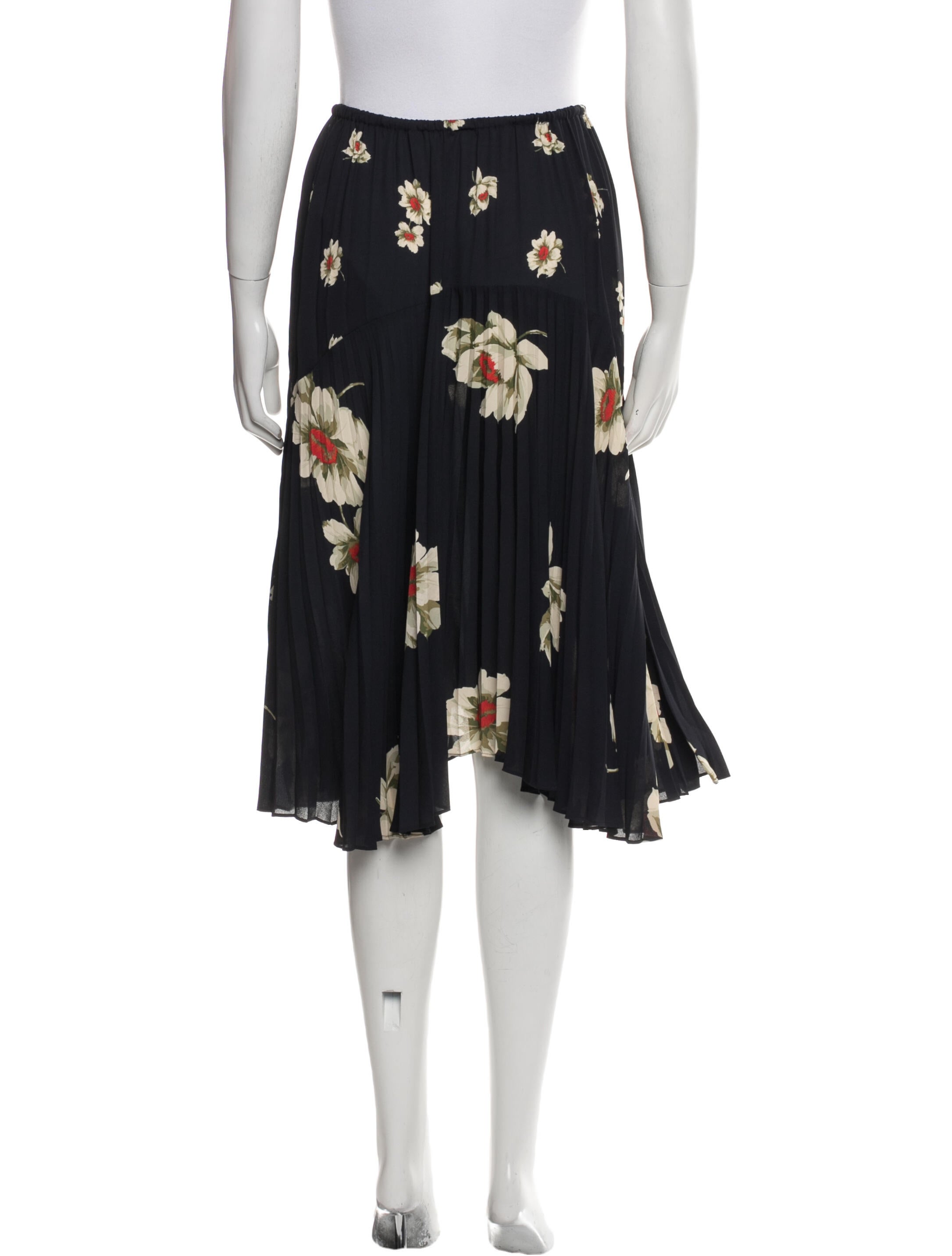 Vince Floral Print Knee-Length Skirt