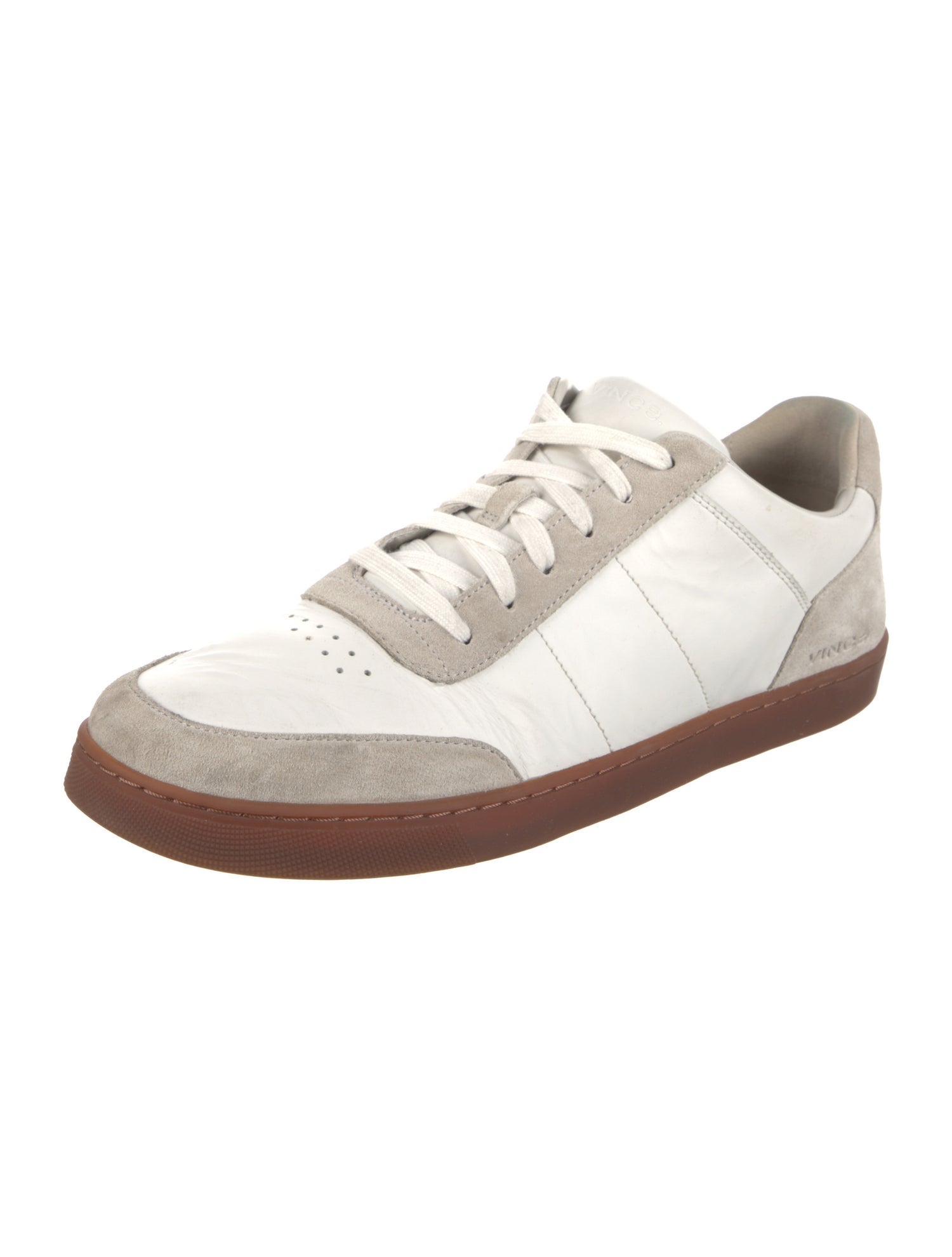 Vince Leather Colorblock Pattern Sneakers
