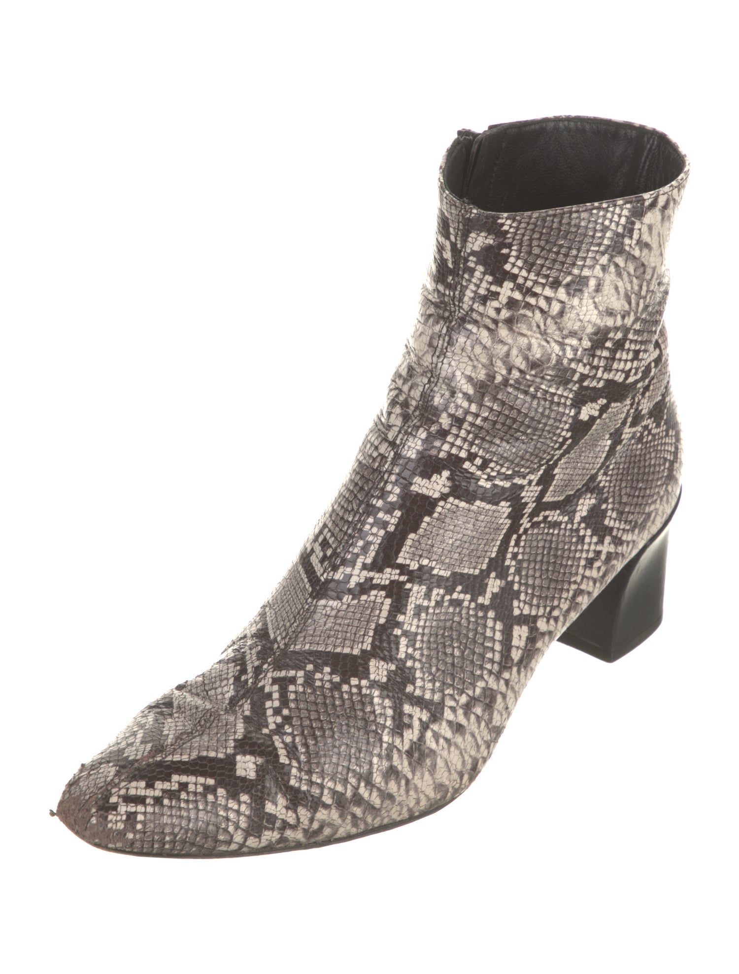 Vince Leather Animal Print Sock Boots