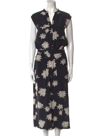 Vince Silk Floral Print Jumpsuit