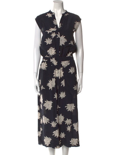 Vince Silk Floral Print Jumpsuit