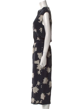 Vince Silk Floral Print Jumpsuit