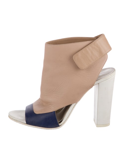 Vince Leather Colorblock Pattern Slingback Pumps