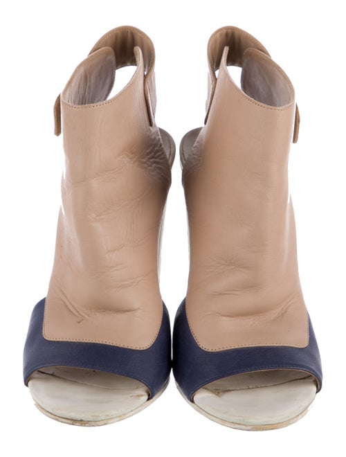 Vince Leather Colorblock Pattern Slingback Pumps