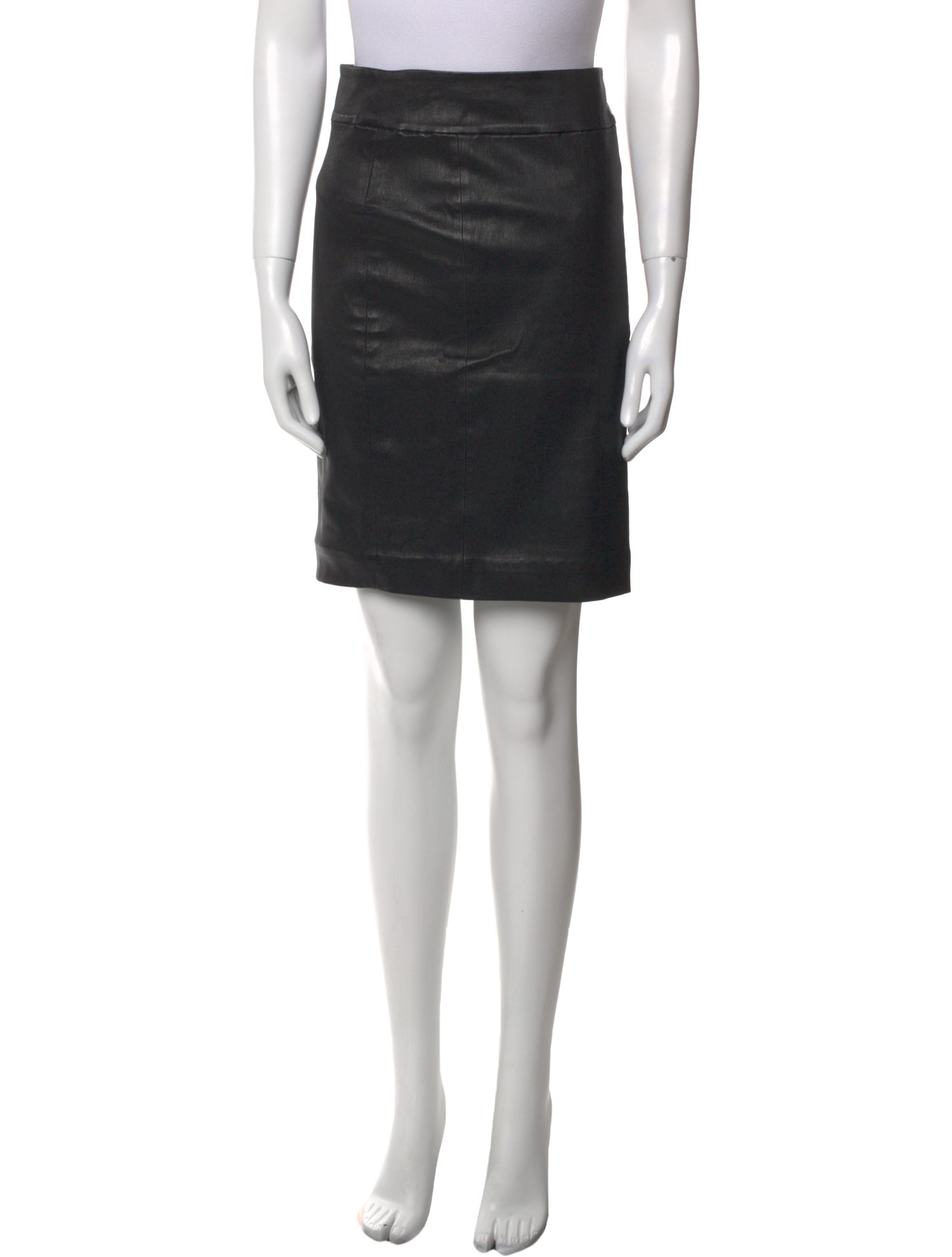 Vince Leather Trim Embellishment Knee-Length Skirt