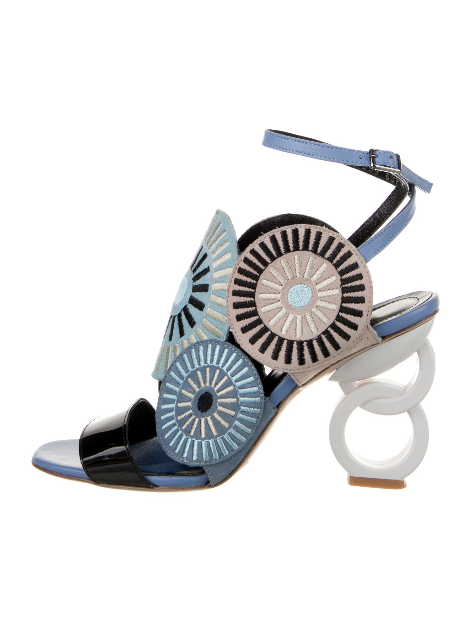 Vince Suede Colorblock Pattern Slingback Sandals