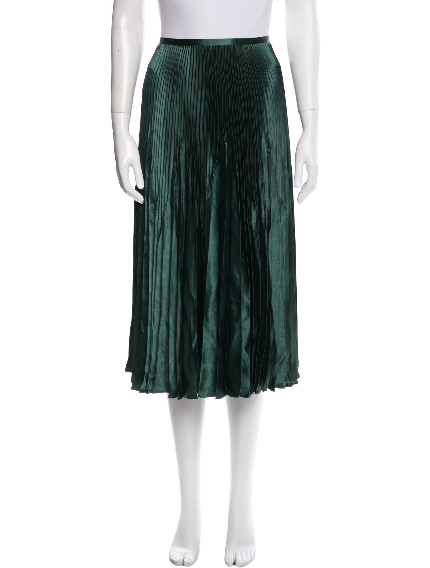 Vince Pleated Accents Midi Length Skirt