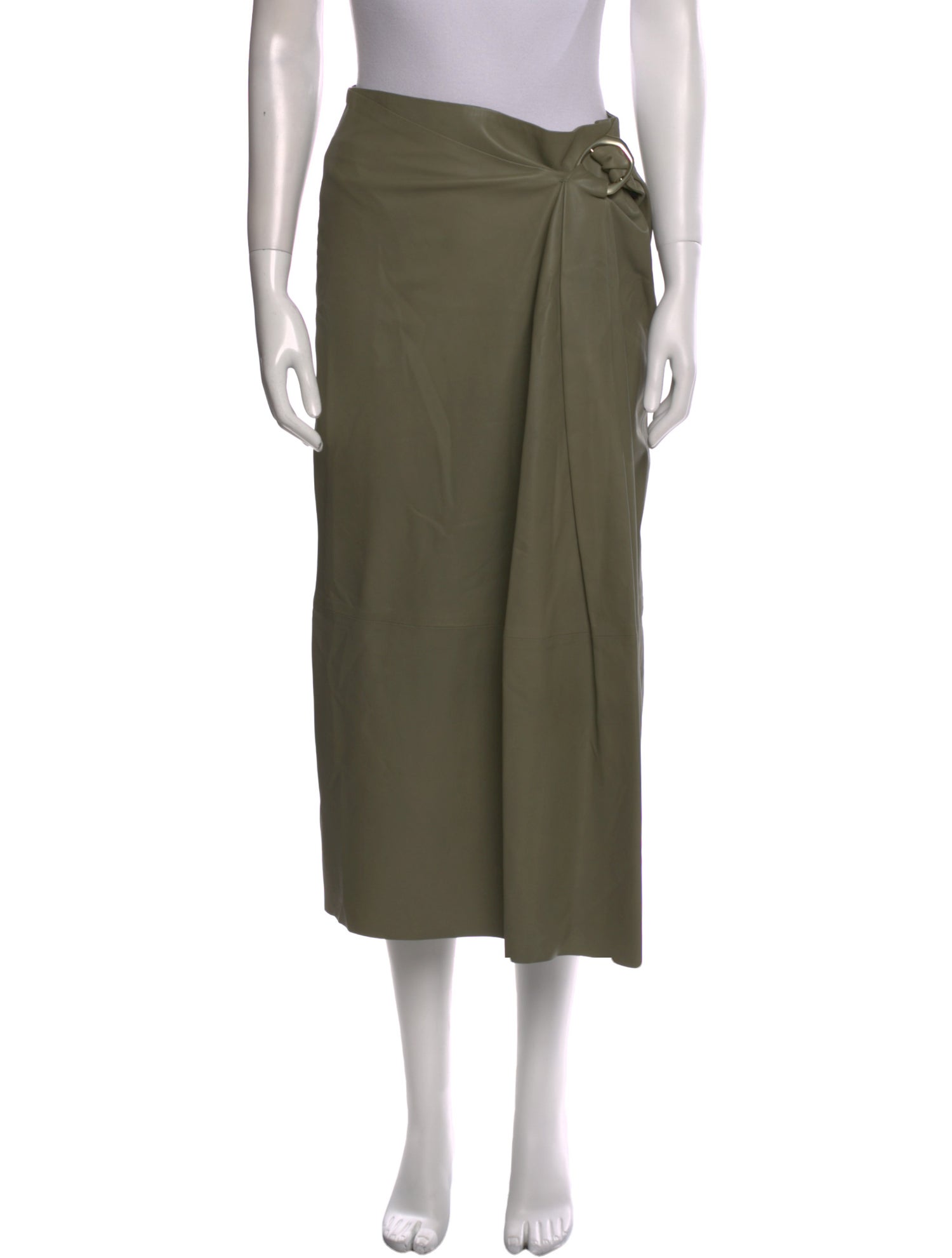 Vince Lamb Leather Midi Length Skirt